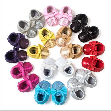 2016 Europe Tassel Bow Bright Trend Baby Princess Shoes